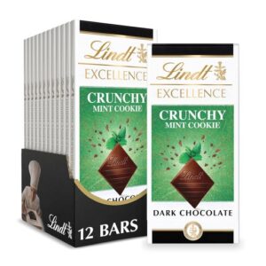 Lindt Excellence Crunchy Mint Cookie Dark Chocolate 3.5oz 12ct